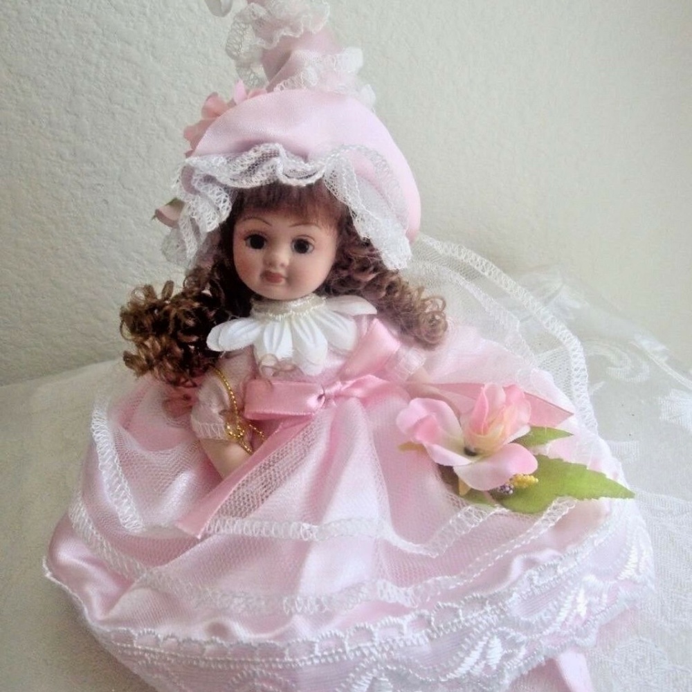 Delton  all Porcelain Doll pink 6.5” NIB